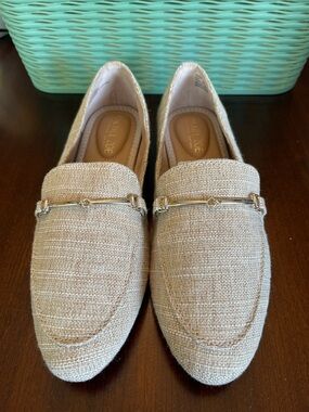 Rachel Zoe Women's Beige Linen Axe Flats